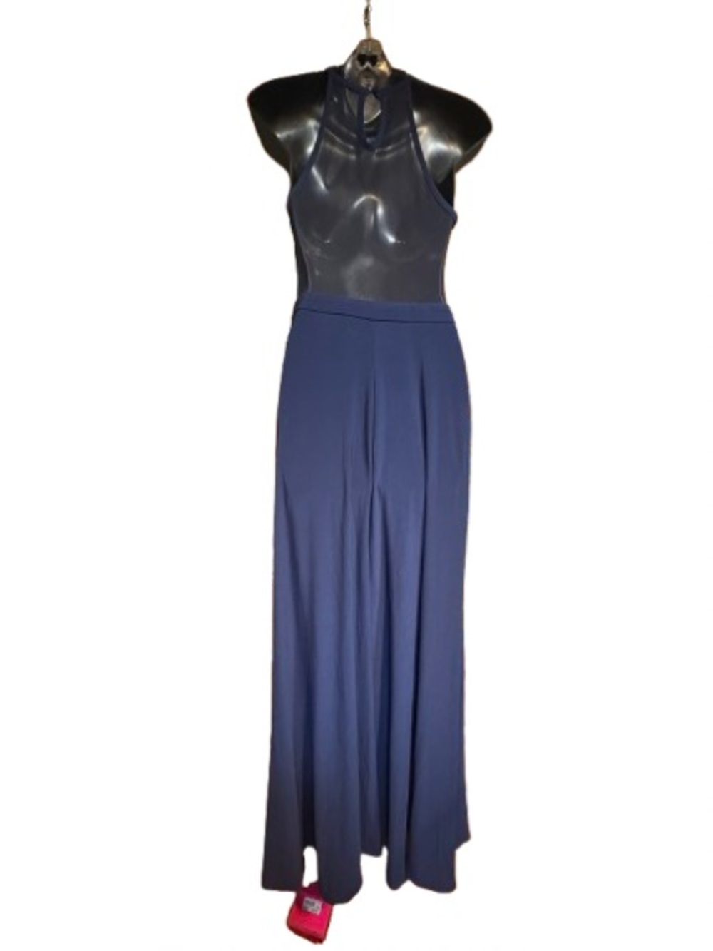 Morgan & Co
Navy Blue Lace Halter Gown floral lace halter-style bodice size 5 - Picture 6 of 14